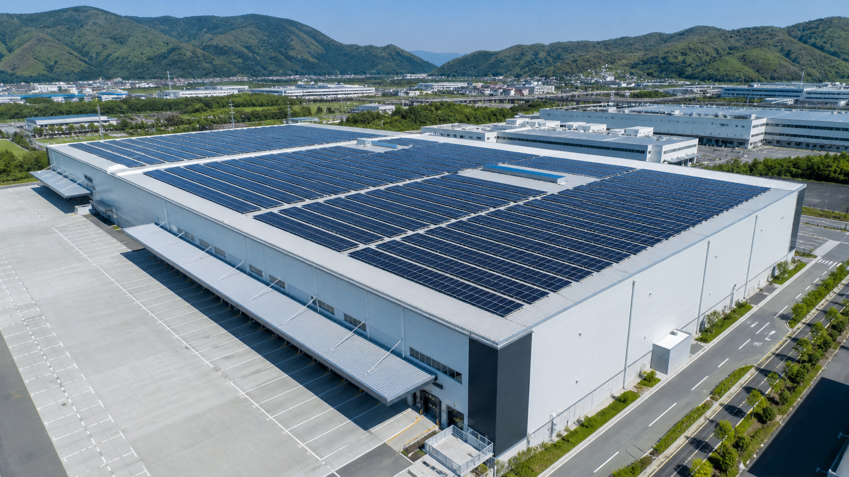 物流施設の産業用太陽光発電
